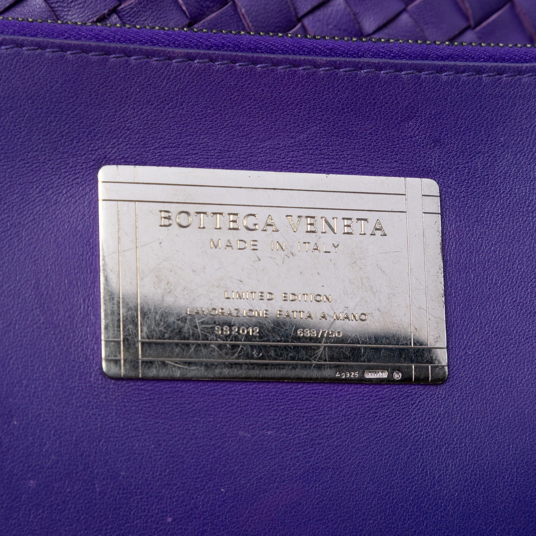 Bottega Veneta Cabas Intreccio Cabat Moyen Cuir d'agneau Violet – vue 5 – GABY PARIS