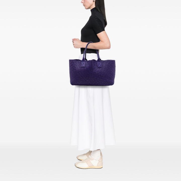 Bottega Veneta Cabas Intreccio Cabat Moyen Cuir d'agneau Violet – vue 7 – GABY PARIS