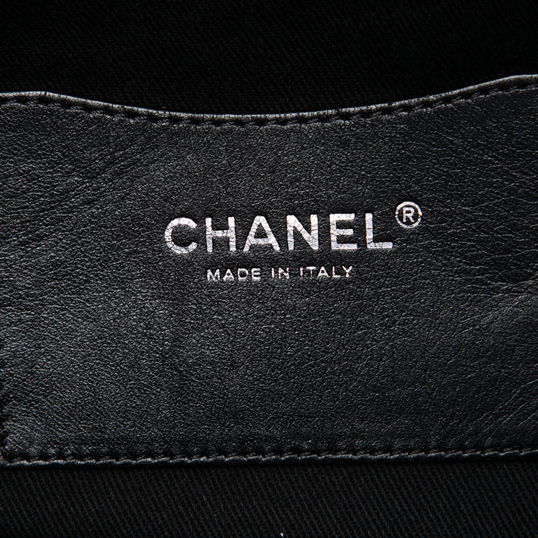 CC Matelassé Wild Stitch Cabas chaîne Cuir d'agneau Noir