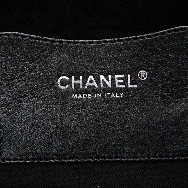 CC Matelassé Wild Stitch Cabas chaîne Cuir d'agneau Noir