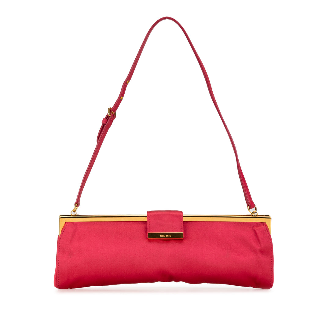 Satin Clutch with Strap Red - Gaby Paris