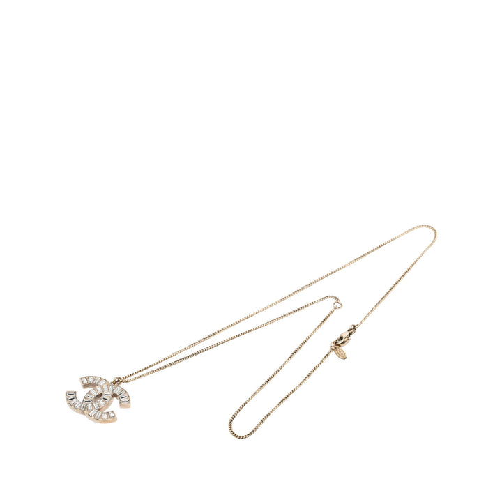 CC Brass et Strass Pendant Collier Doré