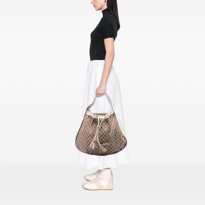 Gucci GG Toile Interlocking Icon Drawstring Hobo