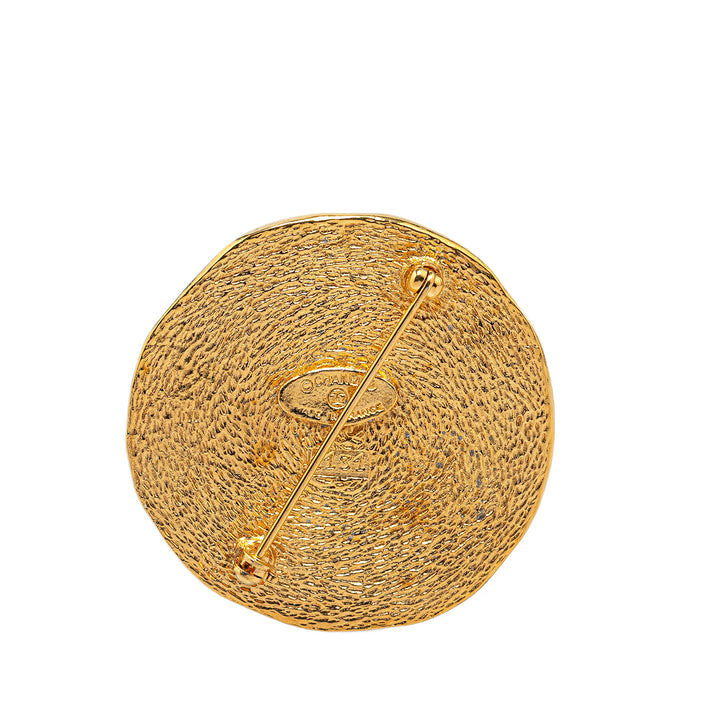 Gold Plated Rue Cambon Medallion Brooch Pin Gold - Gaby Paris