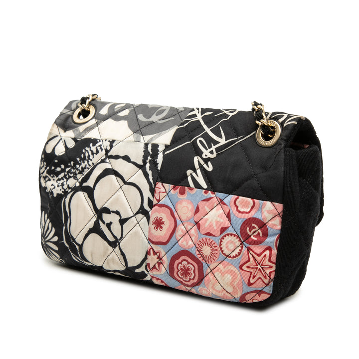 Chanel Mini Rectangular Printed Nylon et Jersey Patchwork Simple rabat