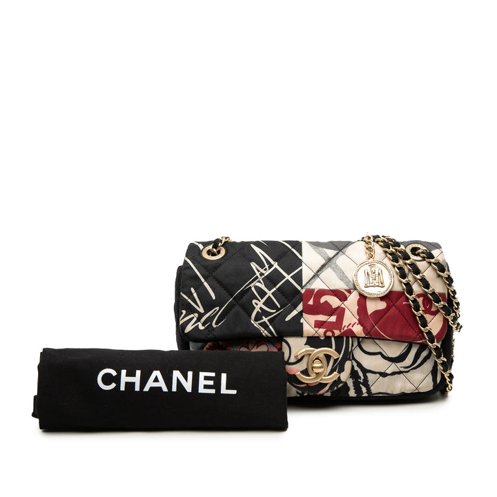 Chanel Mini Rectangular Printed Nylon et Jersey Patchwork Simple rabat