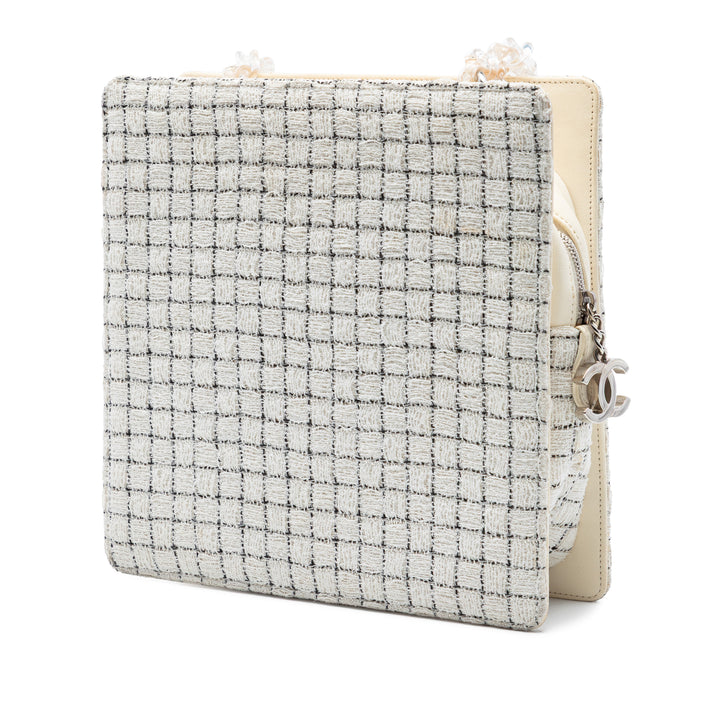 Chanel Tweed et Resin Zipped Shopping Sac