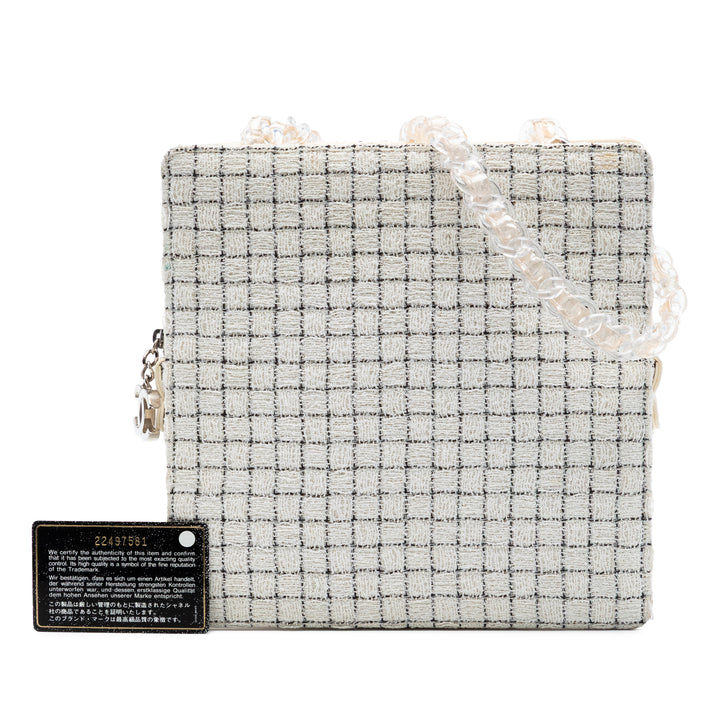 Chanel Tweed et Resin Zipped Shopping Sac