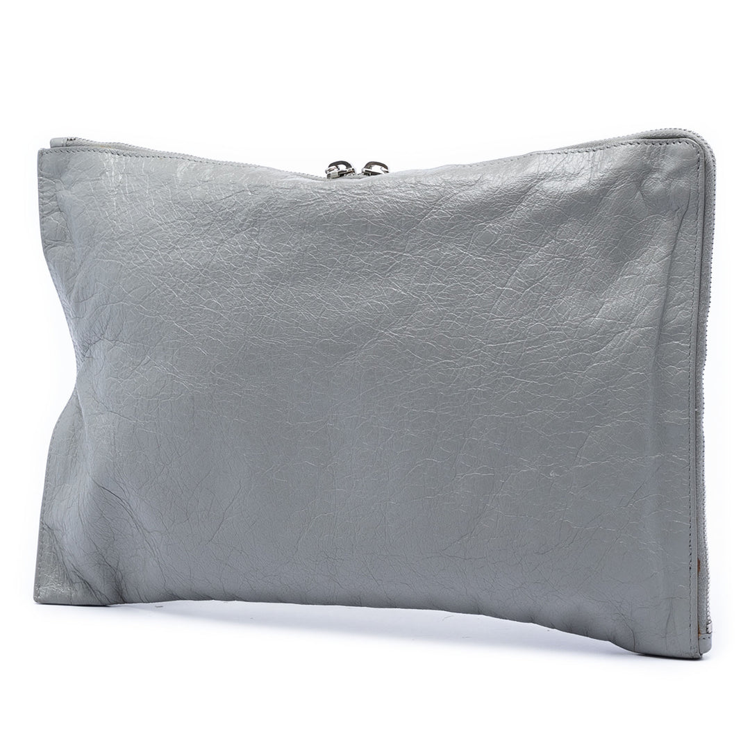 Balenciaga Cuir d’agneau Motocross Giant 12 Zip Around Flat Pochette