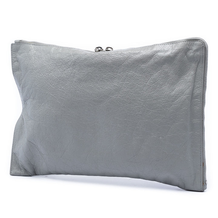 Balenciaga Cuir d’agneau Motocross Giant 12 Zip Around Flat Pochette