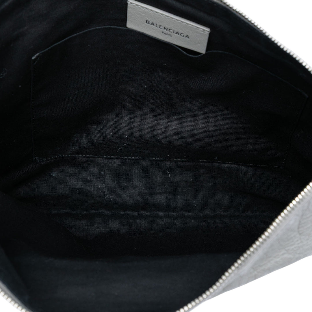 Balenciaga Cuir d’agneau Motocross Giant 12 Zip Around Flat Pochette