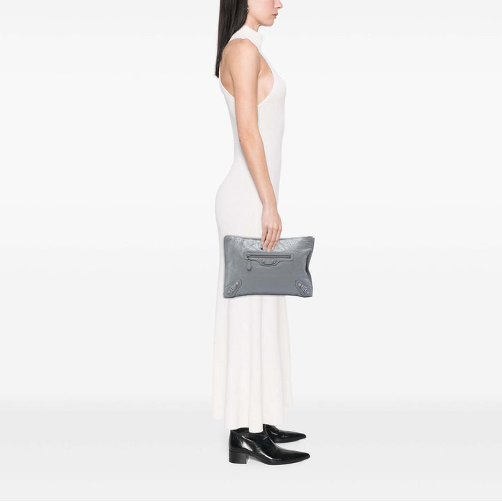 Balenciaga Cuir d’agneau Motocross Giant 12 Zip Around Flat Pochette