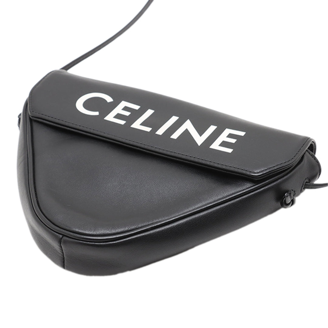 Celine Smooth Cuir de veau Logo Triangle Sac porté croisé