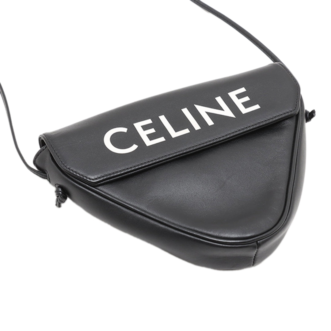 Celine Smooth Cuir de veau Logo Triangle Sac porté croisé