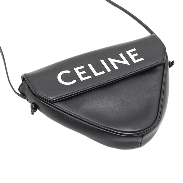 Celine Smooth Cuir de veau Logo Triangle Sac porté croisé