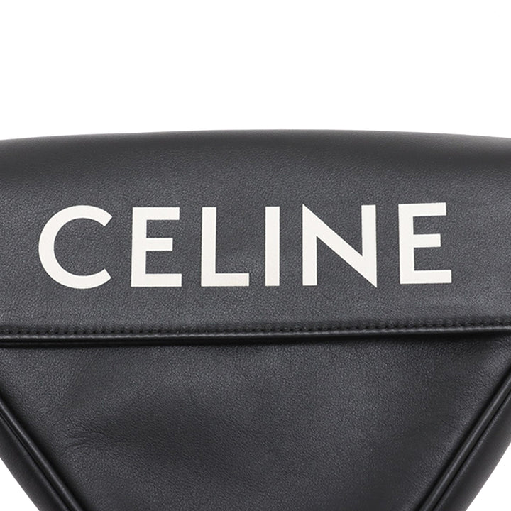Celine Smooth Cuir de veau Logo Triangle Sac porté croisé
