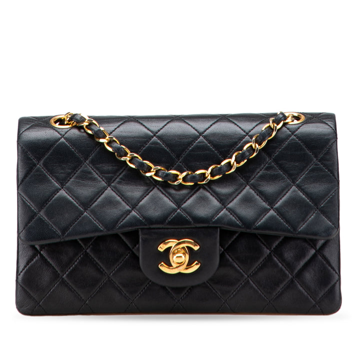 Small Classic Lambskin Double Flap Black - Gaby Paris