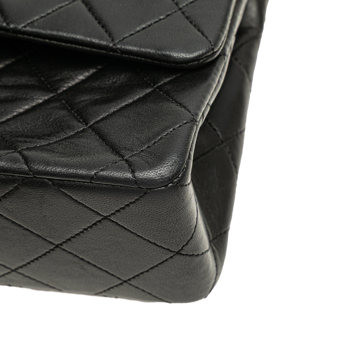 Small Classic Lambskin Double Flap Black - Gaby Paris