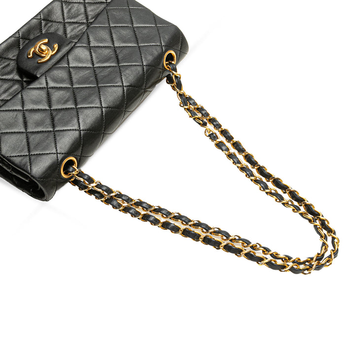 Small Classic Lambskin Double Flap Black - Gaby Paris