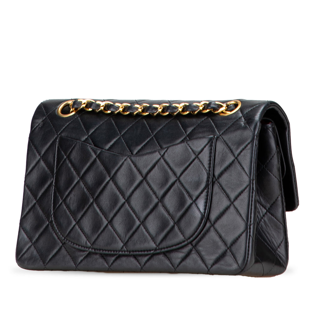 Small Classic Lambskin Double Flap Black - Gaby Paris