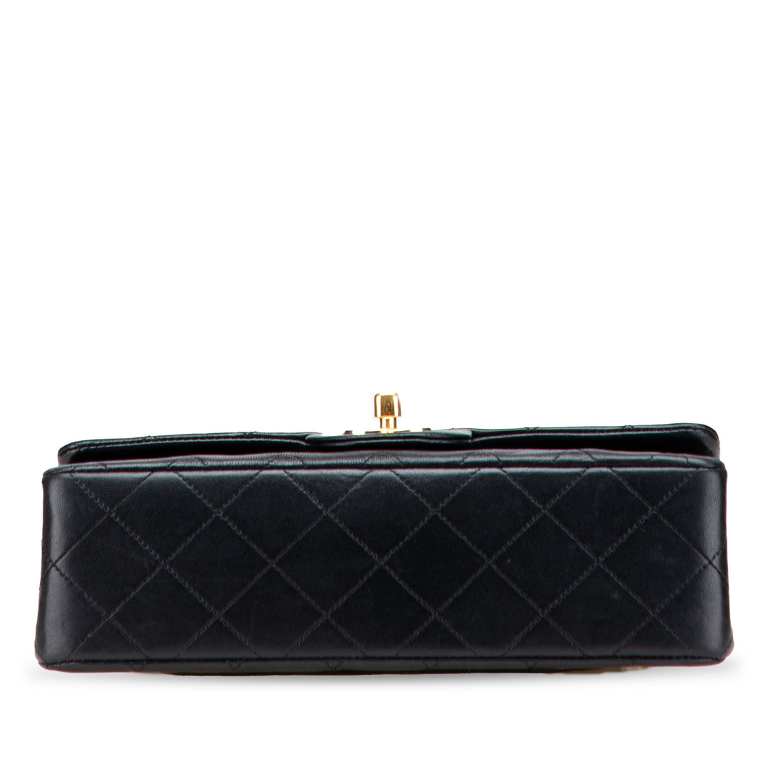 Small Classic Lambskin Double Flap Black - Gaby Paris