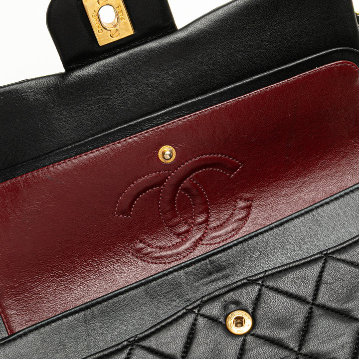 Small Classic Lambskin Double Flap Black - Gaby Paris