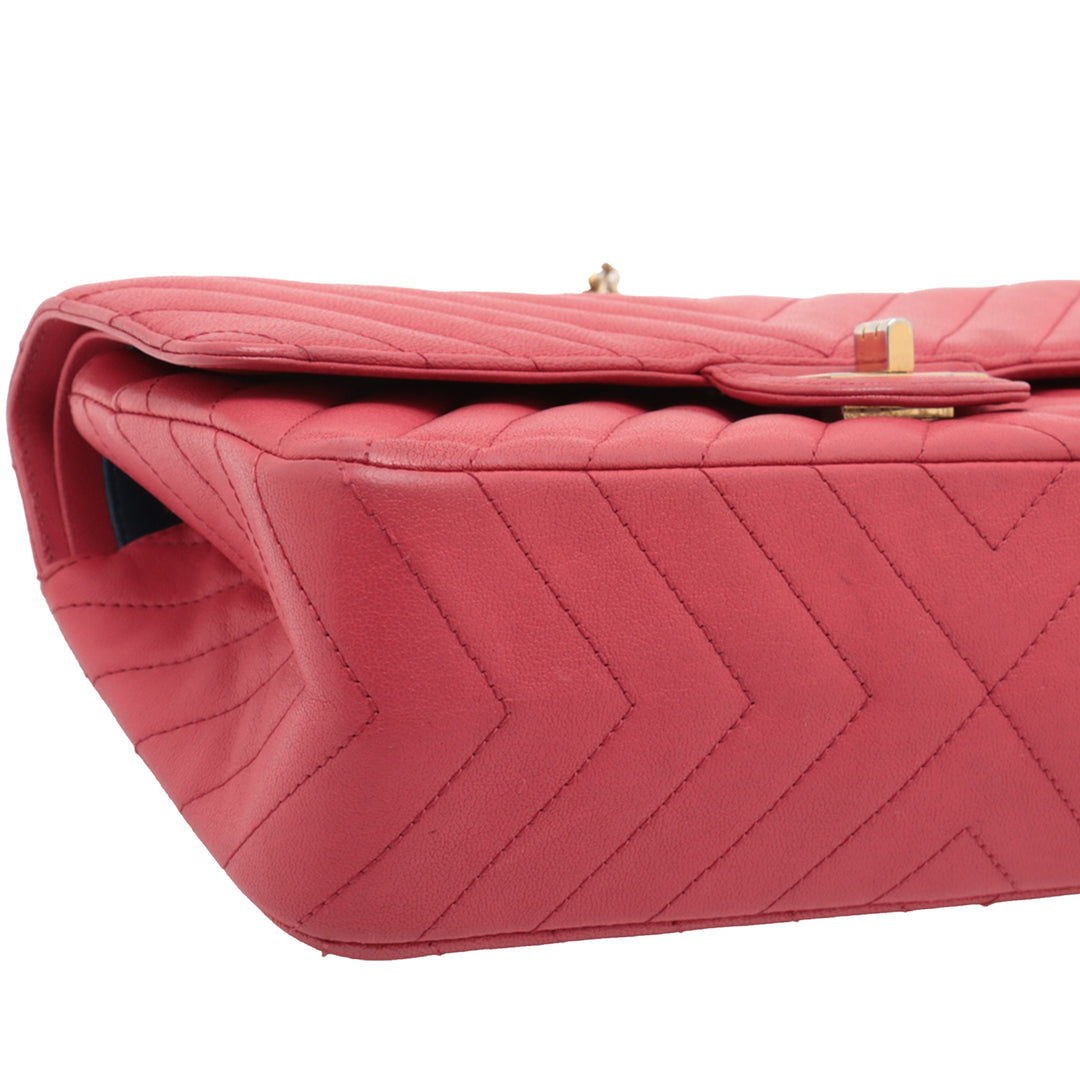 Chanel Reissue 2.55 Chevron Cuir d’agneau Double rabat 225 Rouge