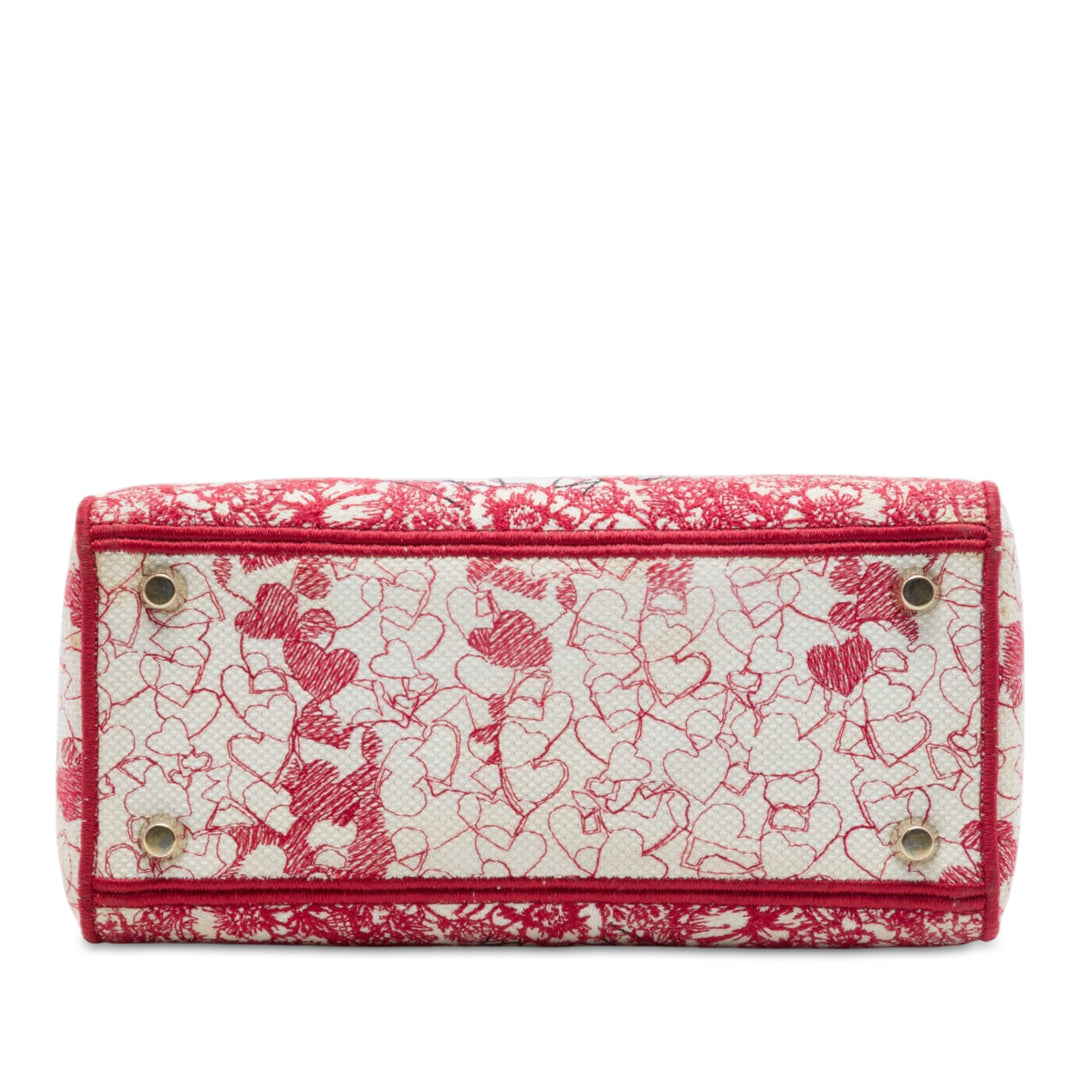 Dior Sac à main DiorAmour brodé Royale Lady D-Lite Moyen Rouge – vue 3 – GABY PARIS