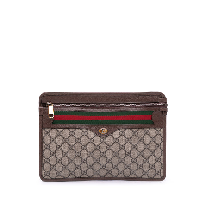 GG Supreme Web Ophidia Clutch Brown - Gaby Paris