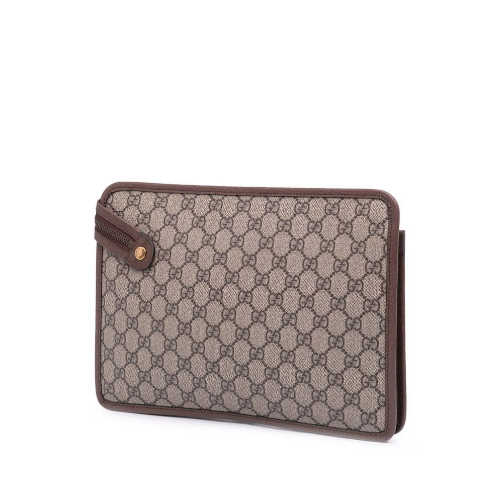 GG Supreme Web Ophidia Clutch Brown - Gaby Paris