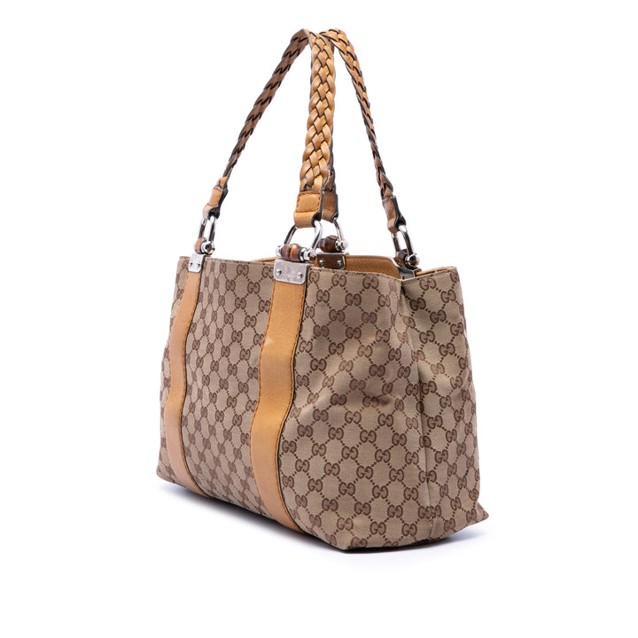 Gucci Medium GG Toile Bamboo Libeccio Cabas