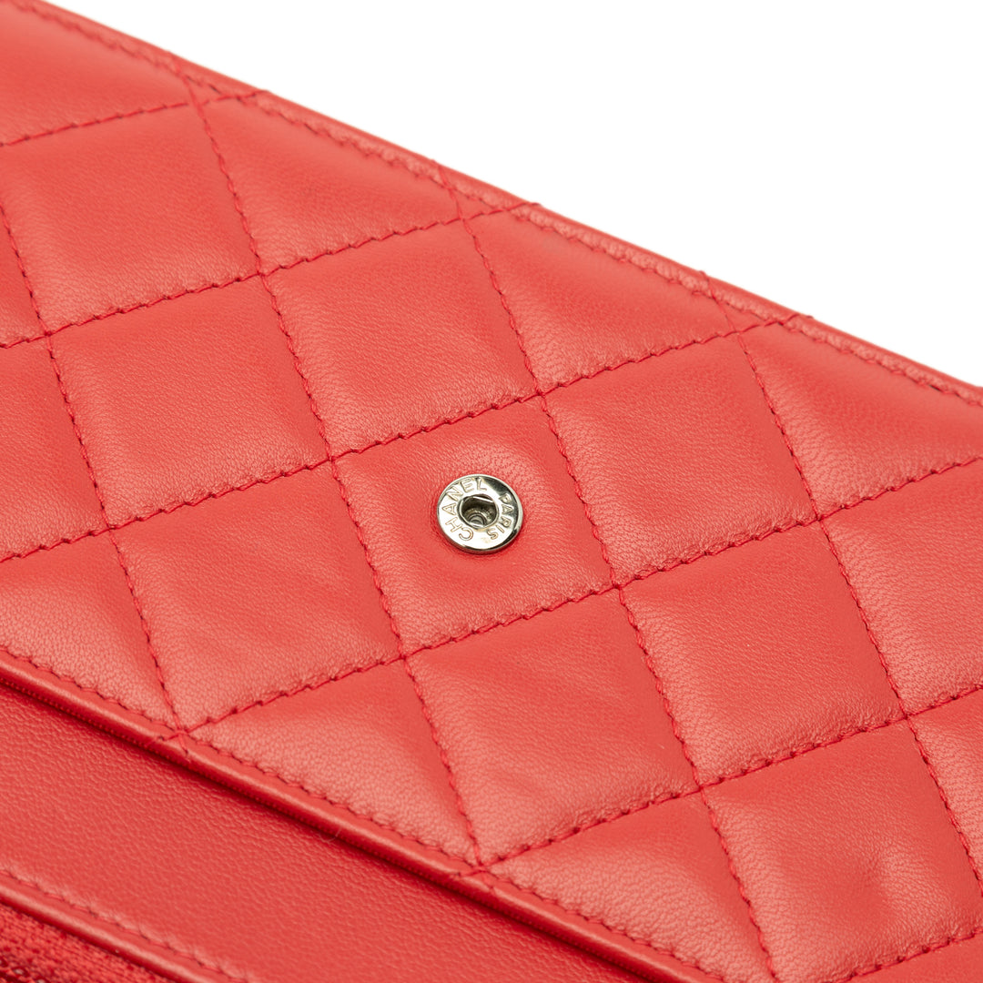 Chanel CC Quilted Cuir d’agneau Wallet on Chain Rouge