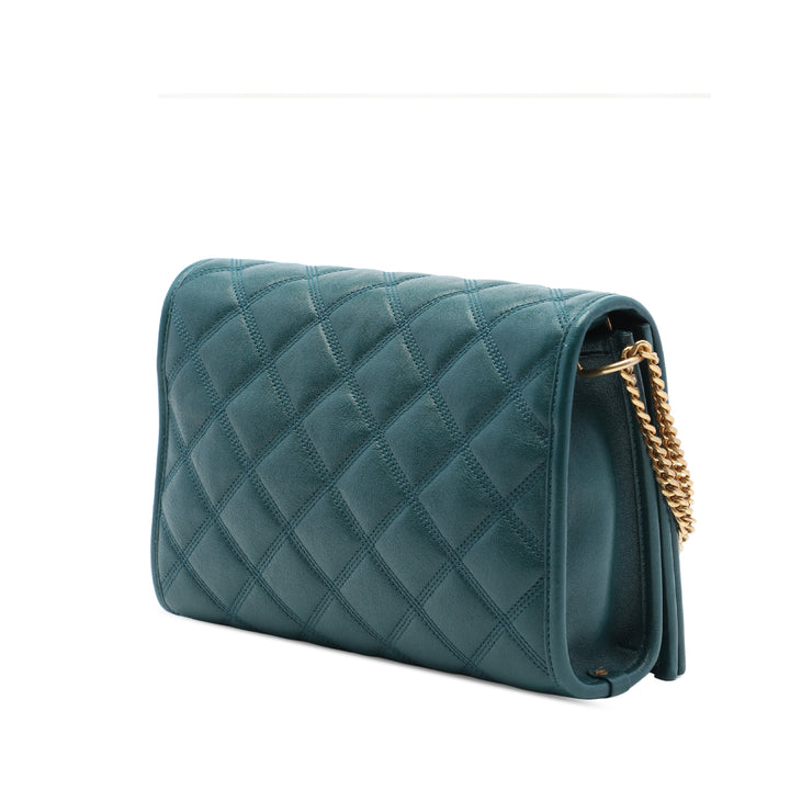 Matelassé Becky Chaîne Sac Mini Cuir d'agneau Vert