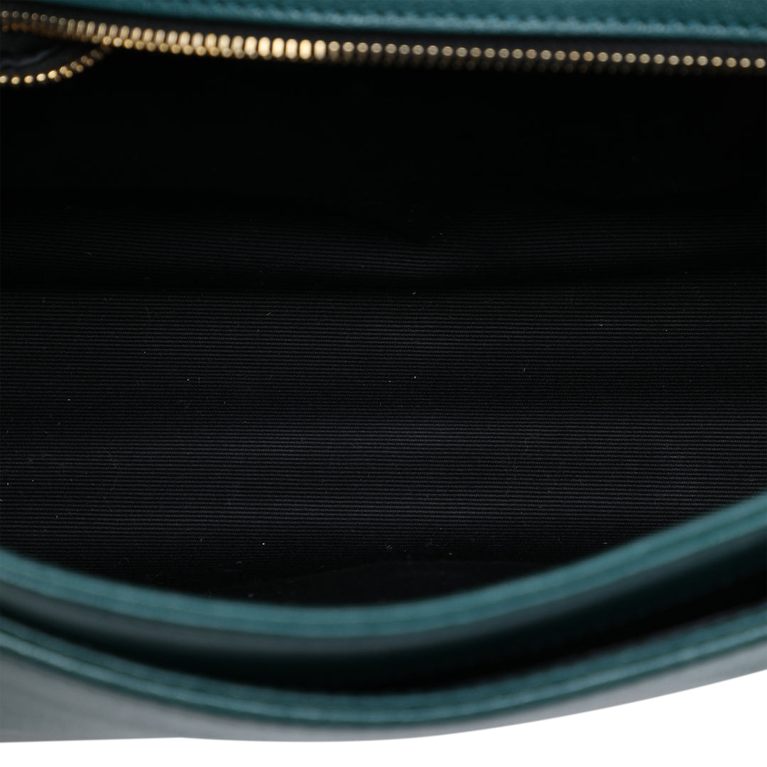 Matelassé Becky Chaîne Sac Mini Cuir d'agneau Vert
