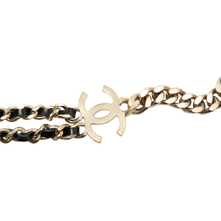 Chanel plaqué et Cuir d’agneau Camellia Chain Belt