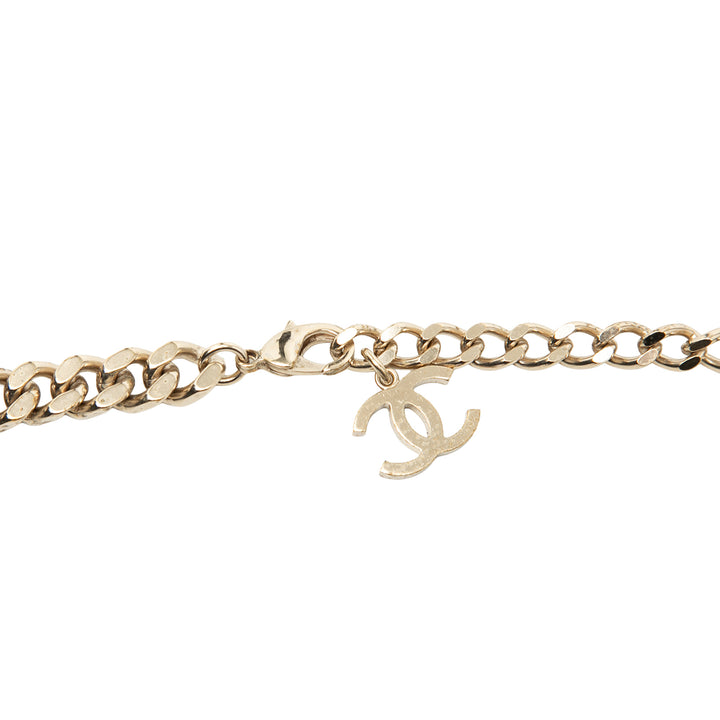 Chanel plaqué et Cuir d’agneau Camellia Chain Belt