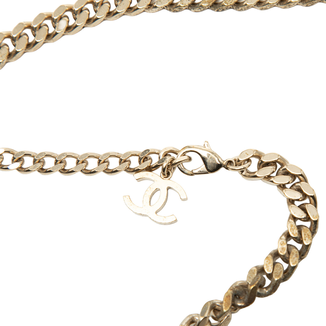 Chanel plaqué et Cuir d’agneau Camellia Chain Belt