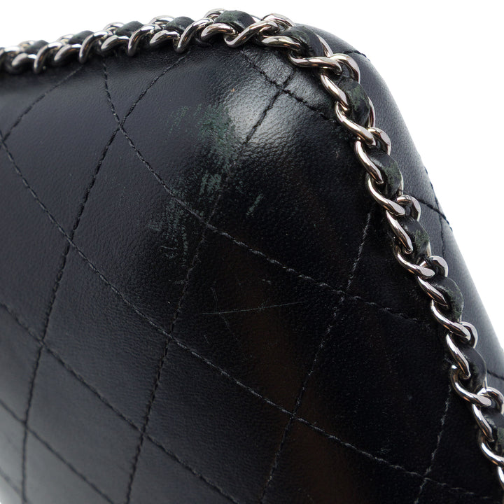 Chanel Étui téléphone CC Matelassé rond à chaîne Cuir d'agneau Noir – vue 6 – GABY PARIS