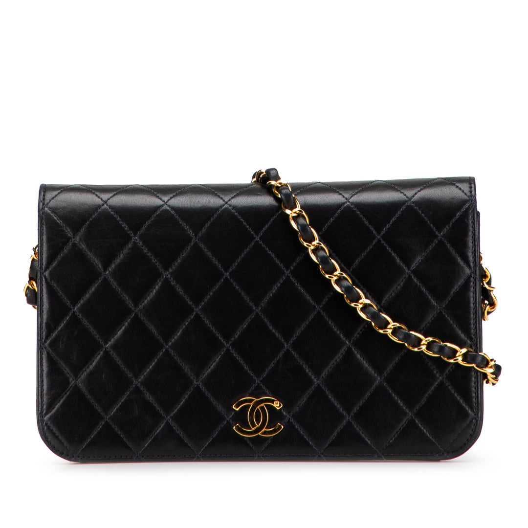 CC Quilted Lambskin Full Single Flap Black - Gaby Paris