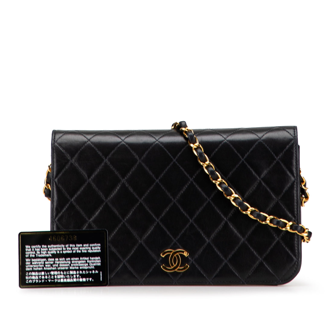 CC Quilted Lambskin Full Single Flap Black - Gaby Paris