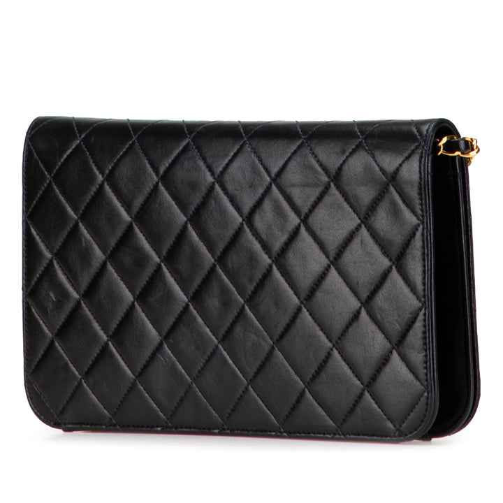 CC Quilted Lambskin Full Single Flap Black - Gaby Paris