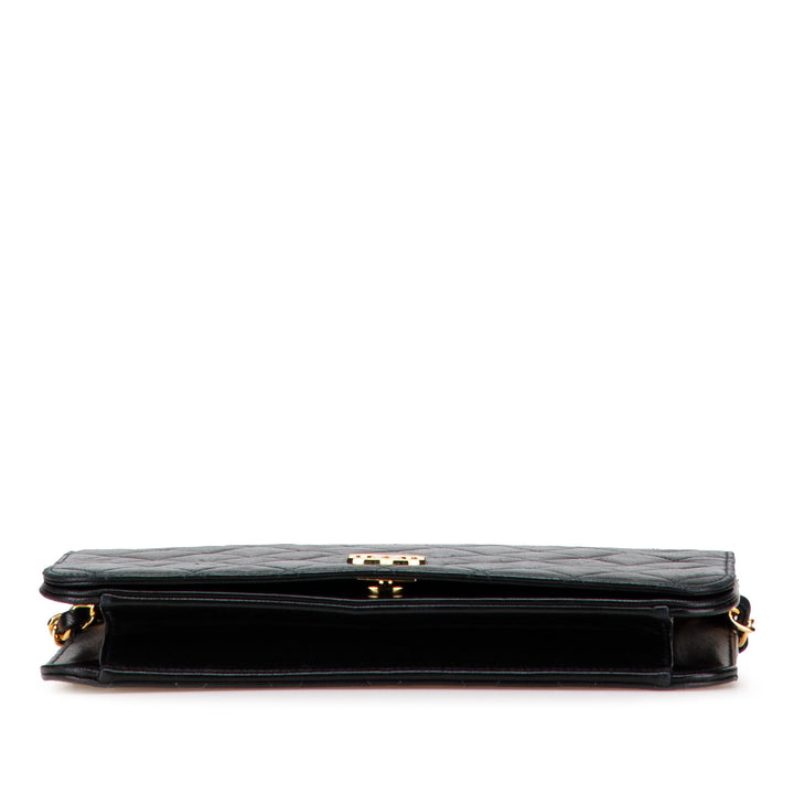 CC Quilted Lambskin Full Single Flap Black - Gaby Paris