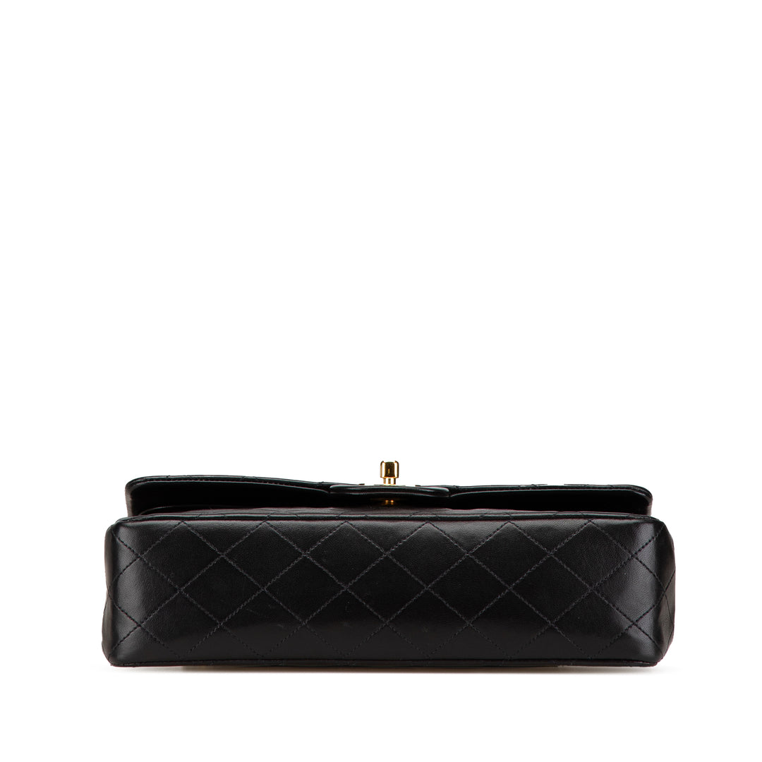 Medium Classic Lambskin Double Flap Black - Gaby Paris