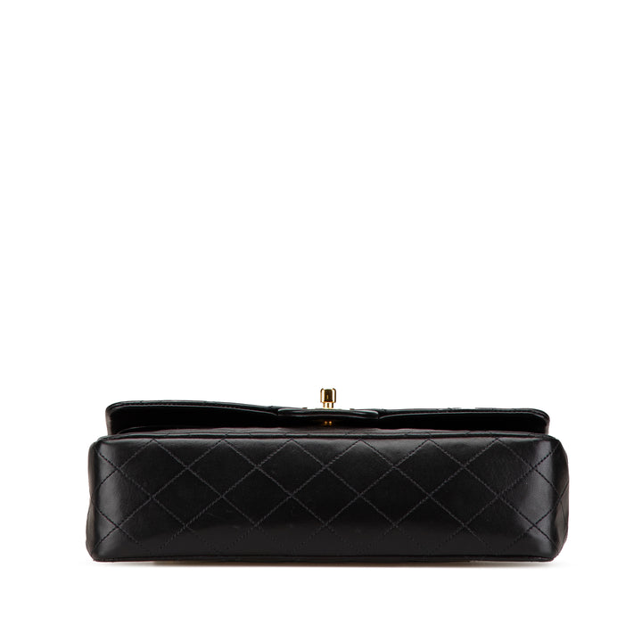 Medium Classic Lambskin Double Flap Black - Gaby Paris
