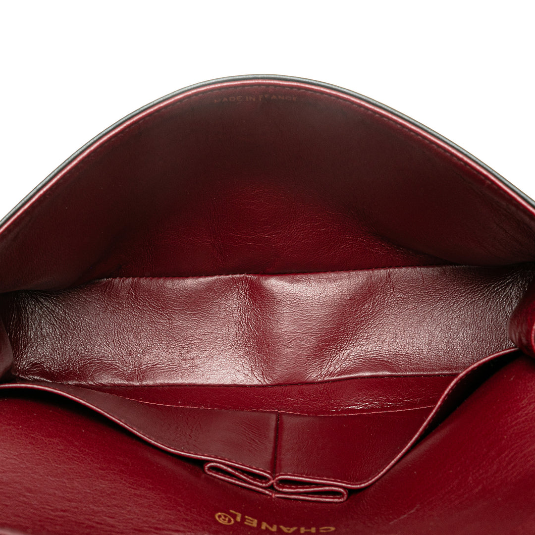 Medium Classic Lambskin Double Flap Black - Gaby Paris