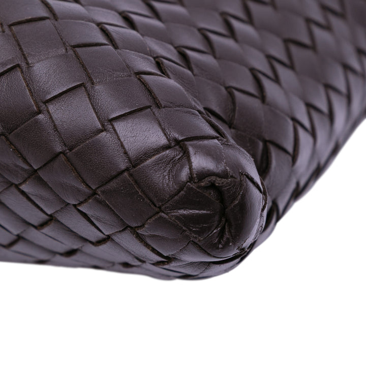 Leather Intrecciato Crossbody Brown - Gaby Paris