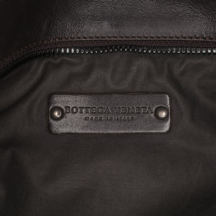 Leather Intrecciato Crossbody Brown - Gaby Paris