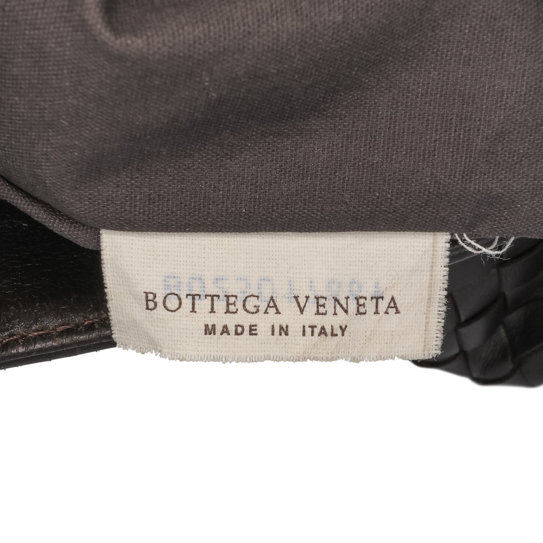 Leather Intrecciato Crossbody Brown - Gaby Paris
