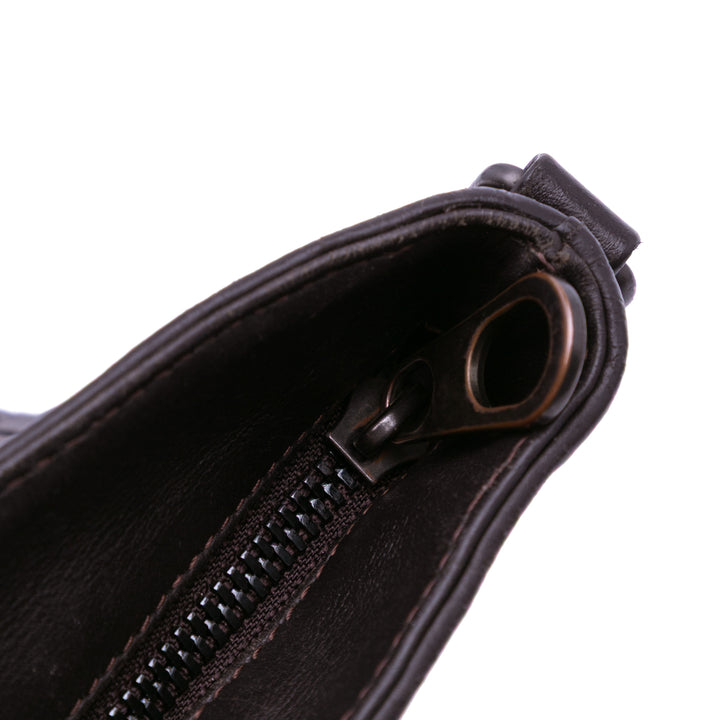Leather Intrecciato Crossbody Brown - Gaby Paris