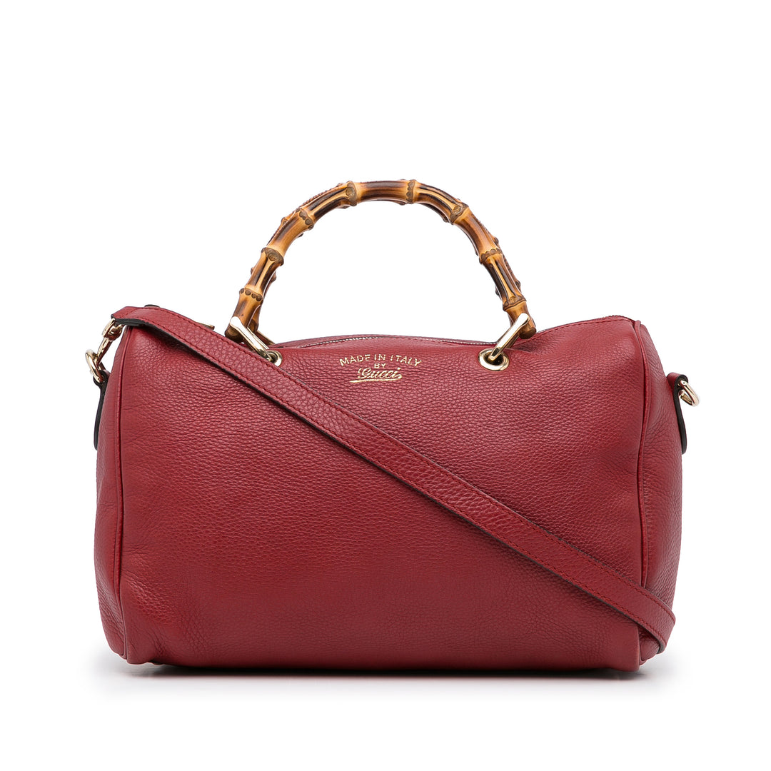 Calfskin Bamboo Shopper Boston Red - Gaby Paris